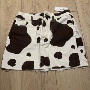 Pacsun cow print skirt